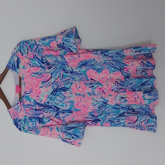 Lilly Pulitzer Sorrento Dress Ruffled Sleeves and Hem Size 12/14 - Picture 1 of 6